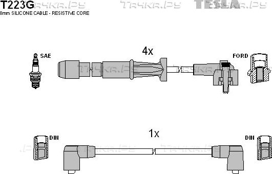 Высоковольтные провода (провода зажигания) (комплект) Tesla. Артикул T223G
