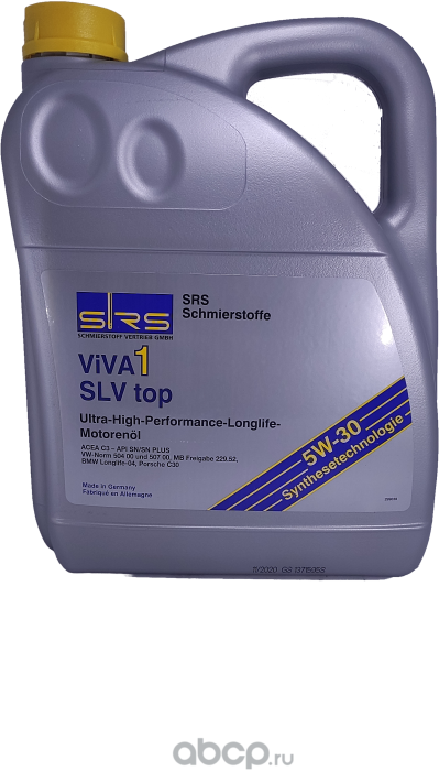 SRS Масло моторное VIVA 1 SLV top 5W-30 (5 л.) SRS. Артикул 4033885001929