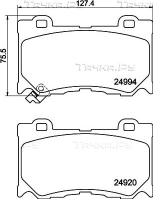Тормозные колодки Mintex передние для Infiniti Q50 I 2013-2026. Артикул MDB3109