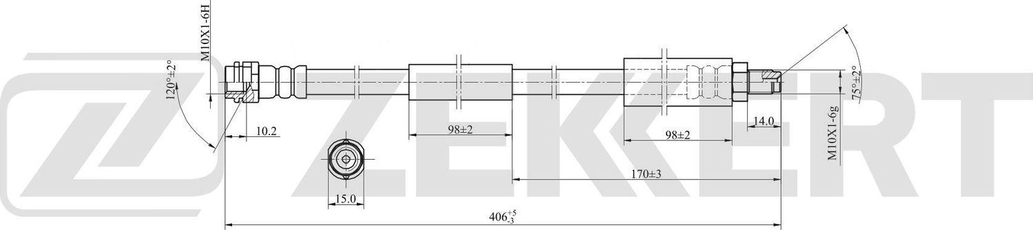 Тормозной шланг Zekkert. Артикул BS-9534
