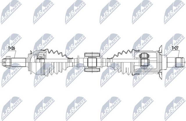 Полуось (привод в сборе, приводной вал) NTY для MINI Paceman R61 2012-2016. Артикул NPW-BM-103