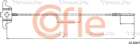 Трос ручника (тросик ручного тормоза) Cofle передний для Volvo S60 I 2000-2010. Артикул 92.10.8067