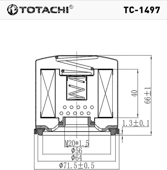 TOTACHI TC-1497 VIC C-901 OEM 15208-HC431 MANN W 6018 Totachi. Артикул TC1497