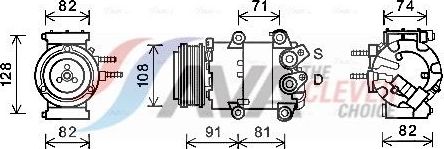 Компрессор кондиционера AVA. Артикул FDAK498