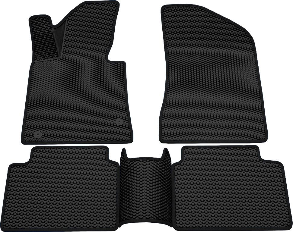 Коврики Rezkon 3D EVA ромб резиновые для салона Kia K5 2020-2026 Черный кант. Артикул 9221065101