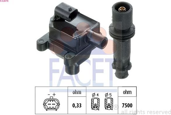 Катушка зажигания Facet Made in Italy - OE Equivalent для Alfa Romeo 156 I 2000-2006. Артикул 9.6287K