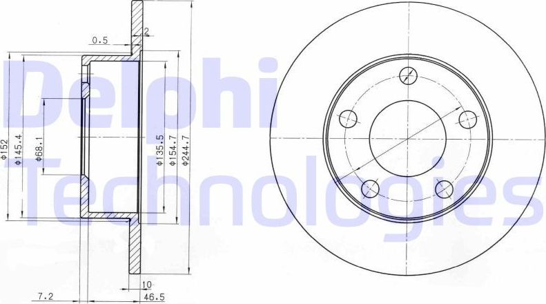 Тормозной диск Delphi. Артикул BG3382
