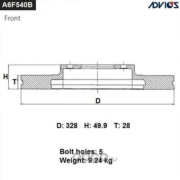 Тормозной диск Advics. Артикул A6F540B