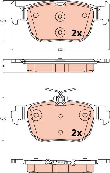 Тормозные колодки TRW. Артикул GDB2373