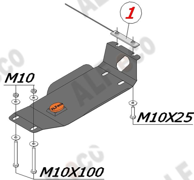 Защита Alfeco для редуктора Subaru Forester lll 2008-2012. Артикул ALF.22.06