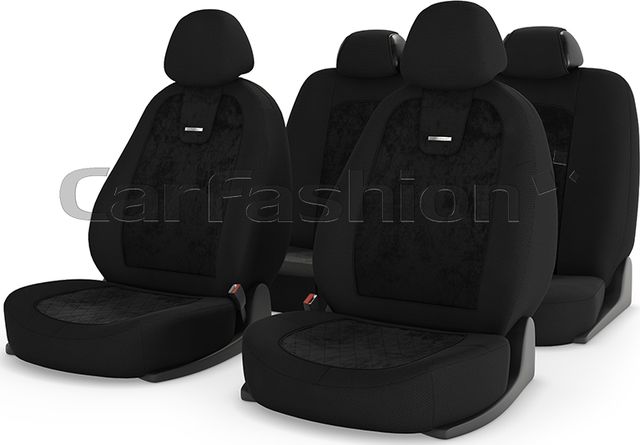 Чехлы универсальные CarFashion Colombo на сидения авто, цвет Черный/Черный/Черный. Артикул 11050