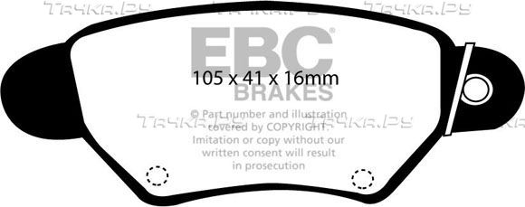 Тормозные колодки EBC Brakes задние для Opel Zafira A 1999-2005. Артикул DP21186