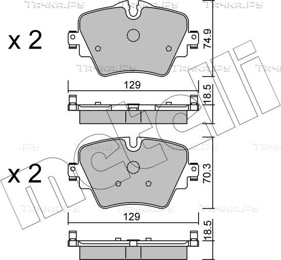 Тормозные колодки Metelli передние для BMW X1 II (F48) 2014-2026. Артикул 22-1037-0