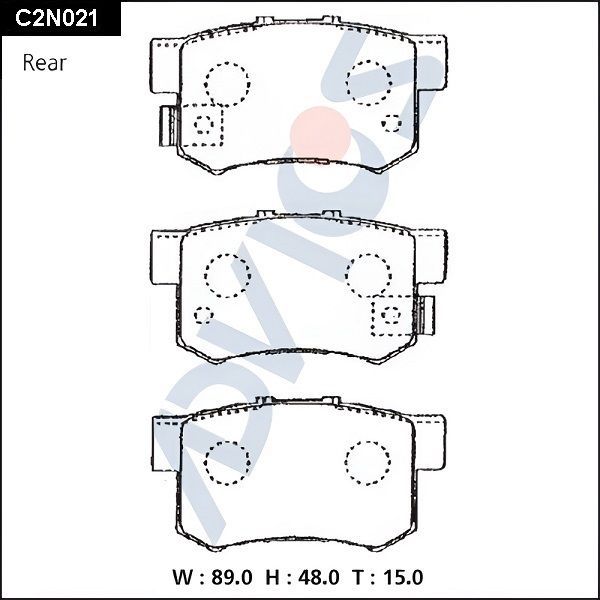 Тормозные колодки Advics задние для Honda Stream I 2001-2006. Артикул C2N021