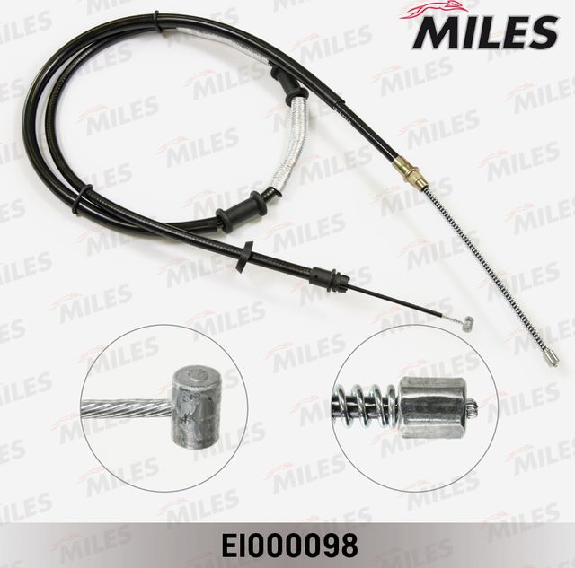 Трос ручника (тросик ручного тормоза) Miles задний левый для Fiat Doblo I 2001-2013. Артикул EI000098