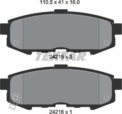 Тормозные колодки Textar задние для Mazda MPV II (LW) 2002-2006. Артикул 2421501