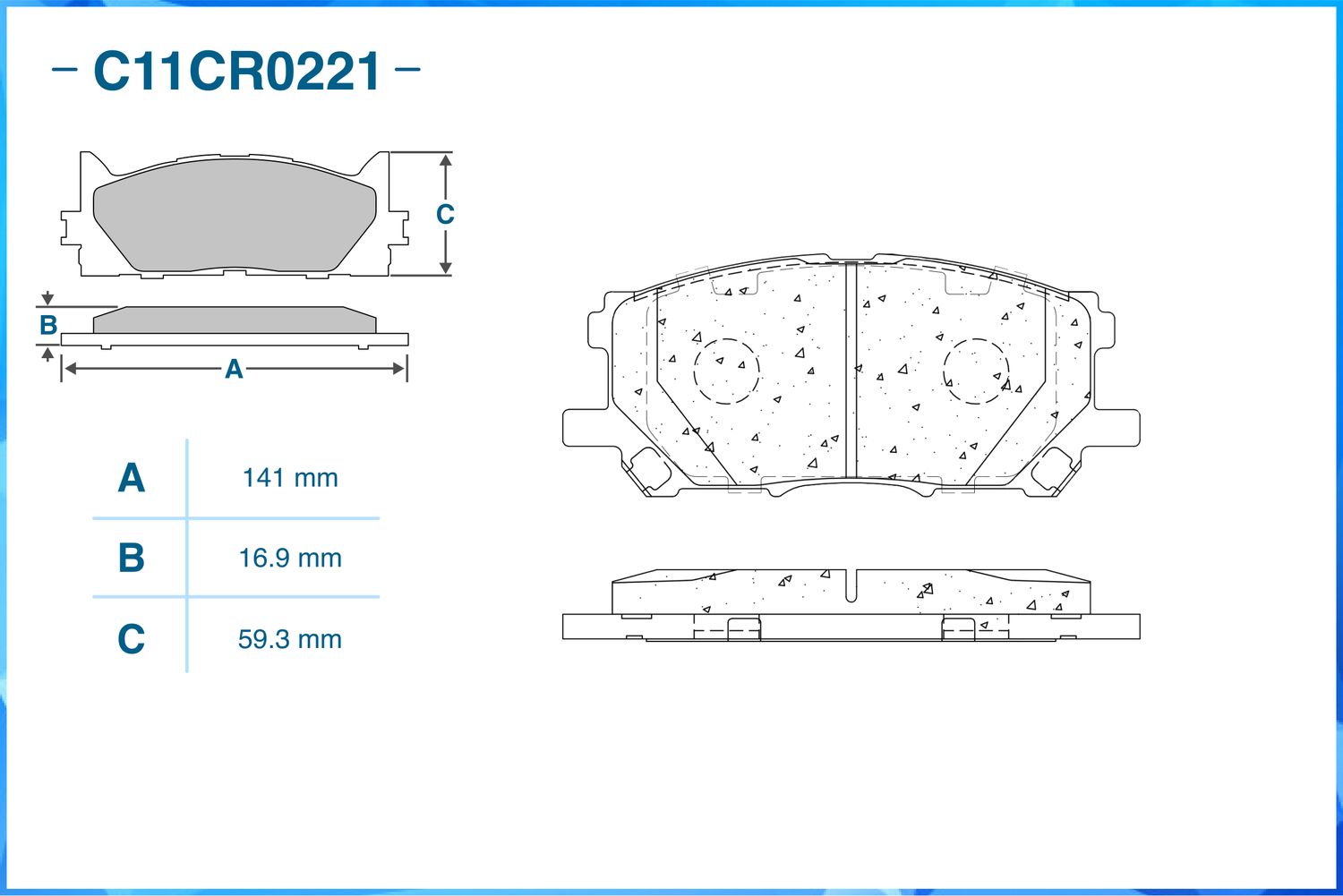 Колодки тормозные передние (Low Metallic) (Cworks). Артикул C11CR0221