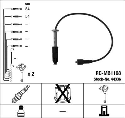 Высоковольтные провода (провода зажигания) (комплект) NGK для SsangYong Rexton I 2002-2007. Артикул 44336