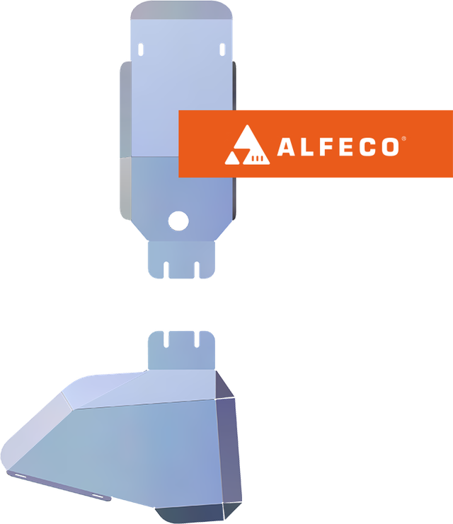 Защита алюминиевая Alfeco для АКПП и раздатки УАЗ Патриот 2019-2026. Артикул ALF.39.14al