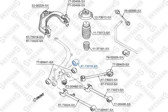 Сайлентблок заднего рычага подвески Stellox. Артикул 87-73019-SX