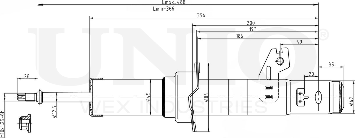 Амортизатор подвески (Unio). Артикул SAB-10001