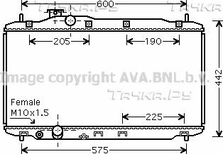 Радиатор охлаждения двигателя AVA для Honda Civic VIII 2005-2011. Артикул HD2189