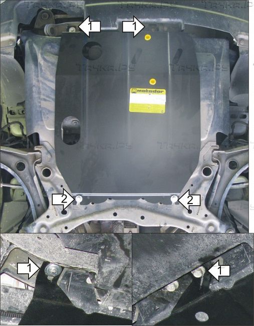 Защита Мотодор для картера, КПП Jeep Liberty II (Liberty в России, Patriot в США) 2007-2013. Артикул 05201