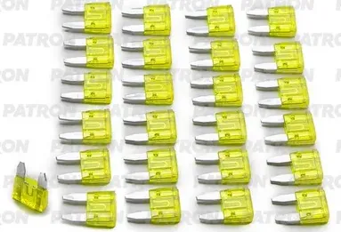 Предохранитель пласт.коробка 25шт MINI Fuse 20A желтый PATRON pfs019 Patron. Артикул PFS019