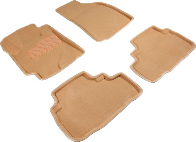 Коврики текстильные 3D Seintex для салона Toyota Highlander II 2007-2013. Бежевые. Артикул 84764