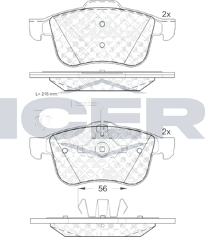 Тормозные колодки Icer для Alfa Romeo 159 2005-2011. Артикул 181772