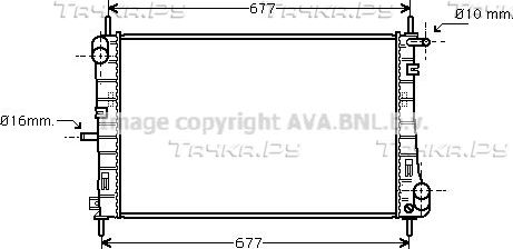 Радиатор охлаждения двигателя AVA. Артикул FDA2338