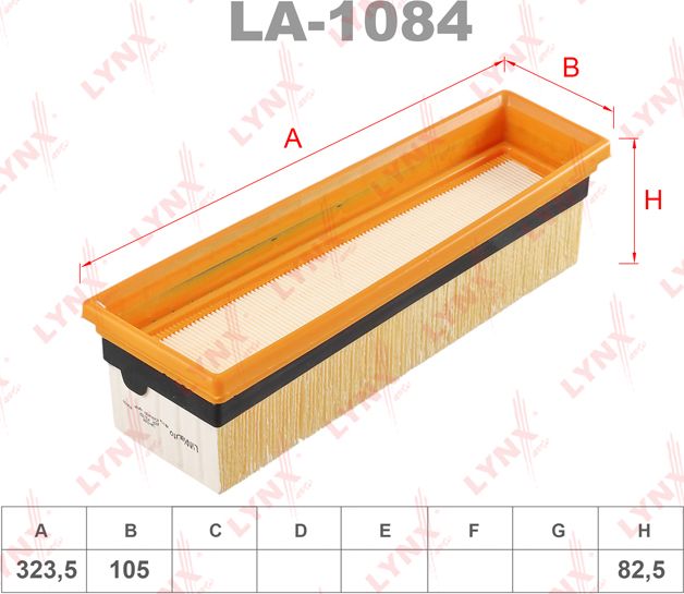 Воздушный фильтр LYNXauto. Артикул LA-1084