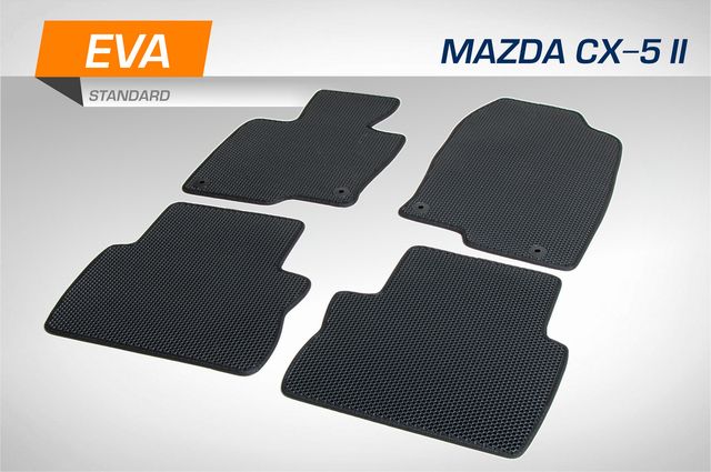 Коврики AutoFlex в салон автомобиля EVA (ЭВА, ЕВА) Standart для Mazda CX-5 II поколение 2017-2026. Артикул 6380101