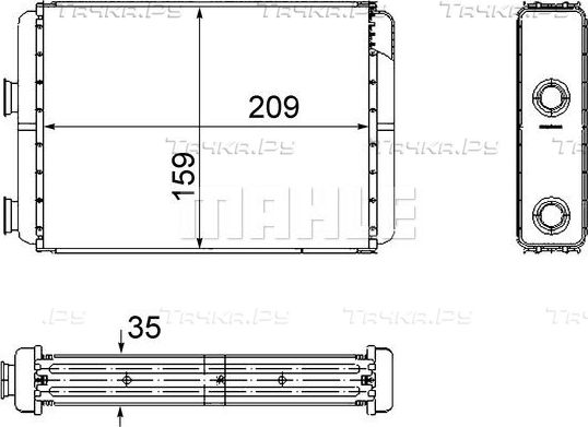 Радиатор отопителя (печки) Mahle Behr для Fiat Punto II 1999-2012. Артикул AH 60 000S