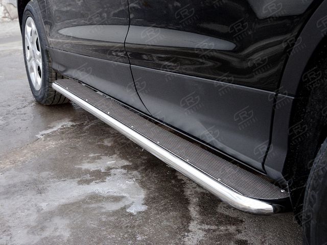 Защита порогов RusStal труба d42 с листом (вариант 3) для Ford Kuga II 2016-2019. Артикул FGL-0026003