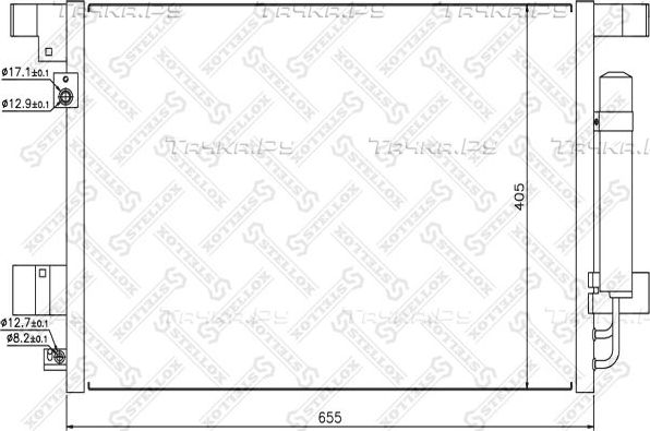 Радиатор кондиционера (конденсатор) Stellox. Артикул 10-45135-SX