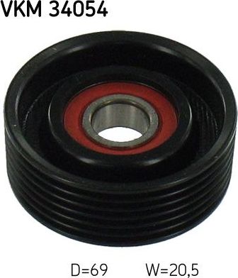 Направляющий (ведущий) ролик приводного поликлинового ремня SKF. Артикул VKM 34054