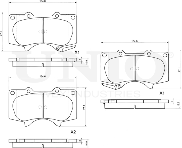 Колодки тормозные дисковые, комплект (Unio). Артикул BRP-20330