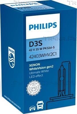 D3S 42V-35W (PK32d-5)  5000K WhiteVision gen 2 (Philips) Philips Xenon WhiteVision gen2. Артикул 42403WHV2C1