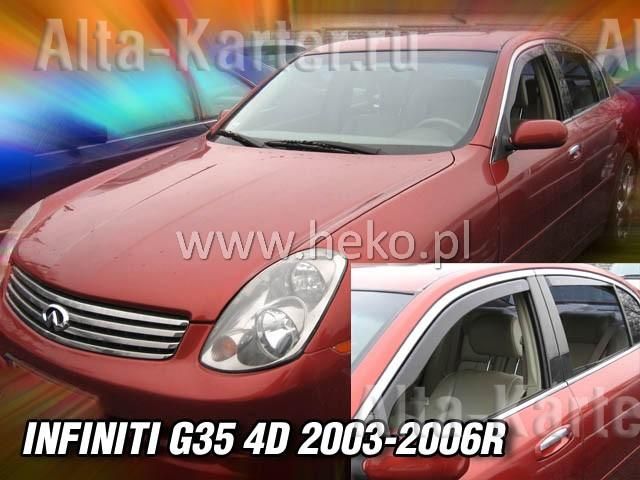 Дефлекторы Heko для окон Infiniti G35 2003-2006. Артикул 21508