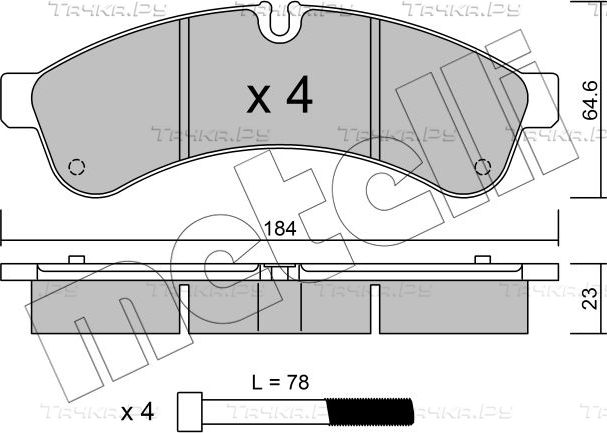 Тормозные колодки Metelli задние для IVECO Daily IV 2006-2010. Артикул 22-0851-0