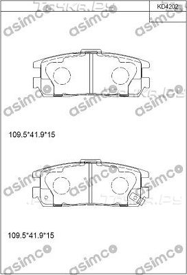 Тормозные колодки Asimco. Артикул KD4202