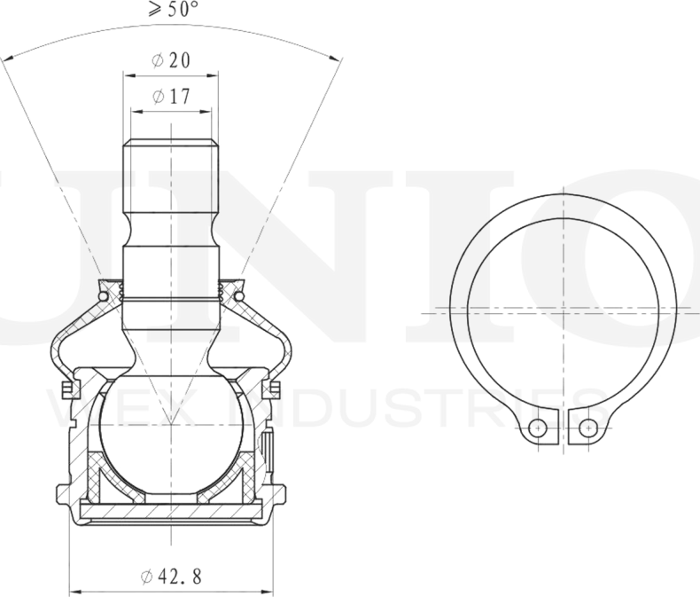 Опора шаровая (Unio). Артикул SSP-20142