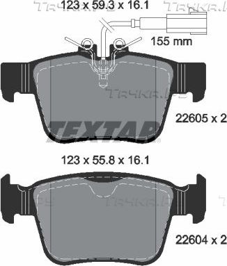 Тормозные колодки Textar Q+. Артикул 2260501