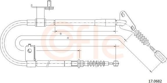 Трос ручника (тросик ручного тормоза) Cofle задний правый для Mazda 323 V (BA) 1994-1998. Артикул 92.17.0682