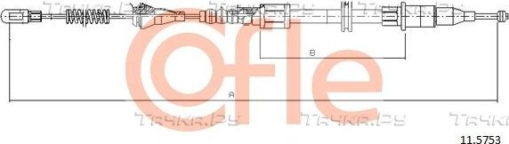 Трос ручника (тросик ручного тормоза) Cofle задний левый для Opel Combo B 1994-2001. Артикул 92.11.5753