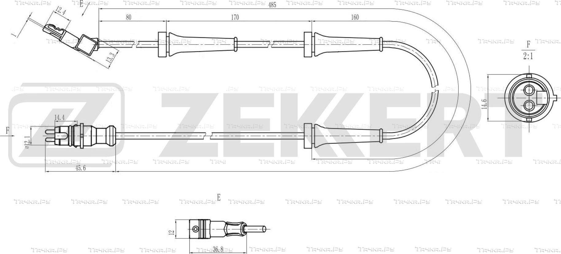 Датчик ABS Zekkert передний для Renault Scenic II 2003-2005. Артикул SE-6200