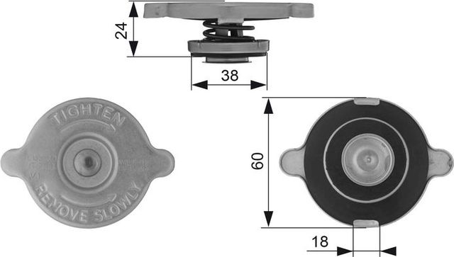 Крышка радиатора Gates для Ford Fiesta I 1976-1986. Артикул RC131