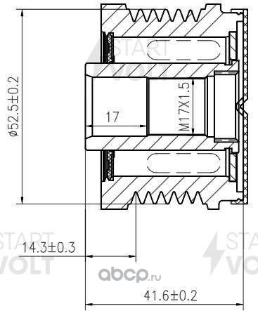 Муфта генератора обгонная StartVOLT. Артикул SGP 1406
