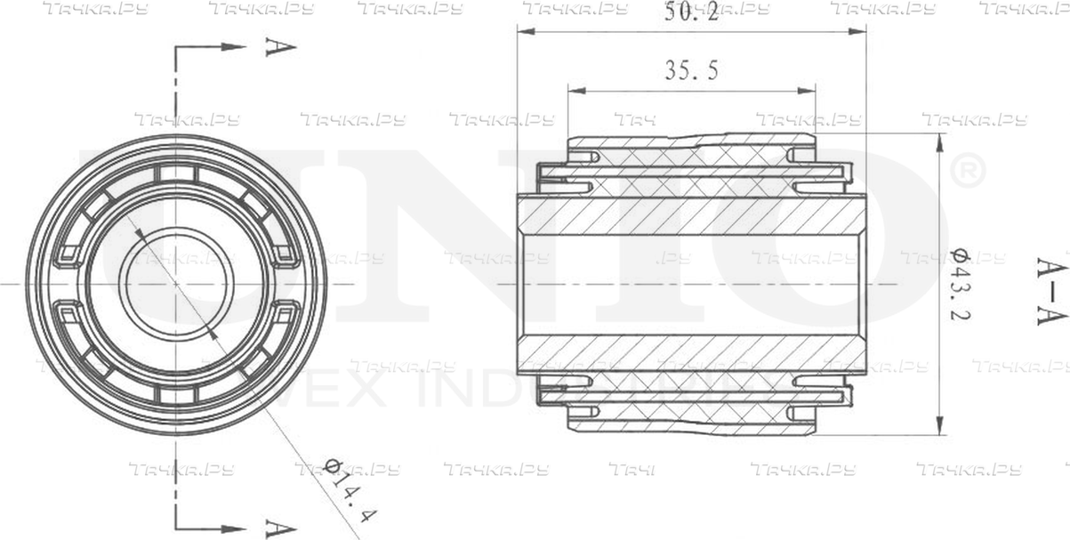 Сайлентблок реактивной тяги (Unio). Артикул RMP-20207